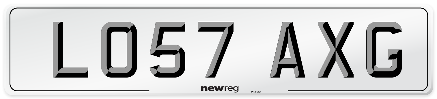 LO57 AXG Number Plate from New Reg